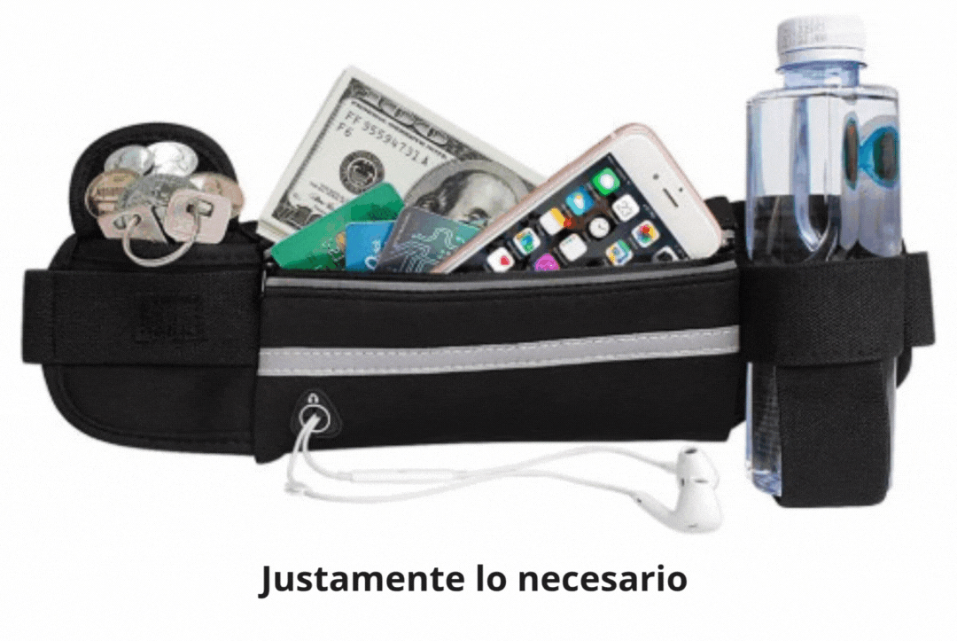 Cagurera/riñonera deportiva ajustable y reflectiva